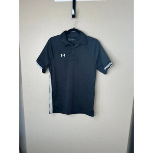 Under Armour Men's Black Short Sleeve Polo, short sleeve polo,‎ black polo
